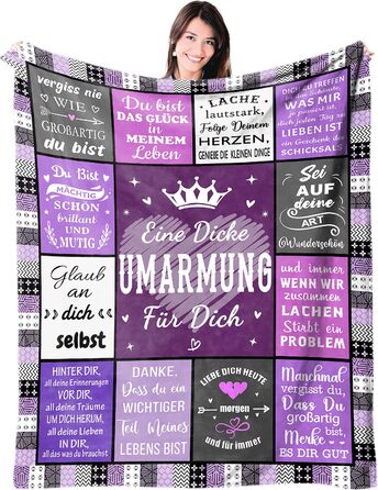 Подарунки для найкращої подруги/друзі плед 150x200 см Теплий плед-обіймач, подарунок для жінки, найкращої подруги Фланелевий плед-обіймач, подарунок для жінки, сестри, дочки, мами на день народження, Різдво, фіолетовий 150x200 см