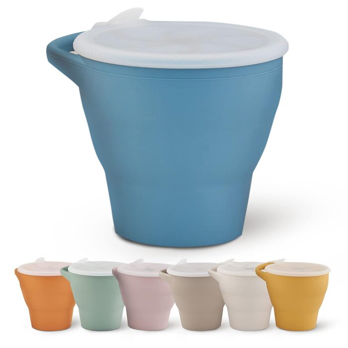 Перекусник Смаколик - зручний контейнер для перекусу в дорозі - з кришкою - чашка для перекусу (блакитний)