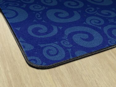 Дитячий килимок з візерунком вихор, 1,8 м х 2,4 м, синій, 389-32A