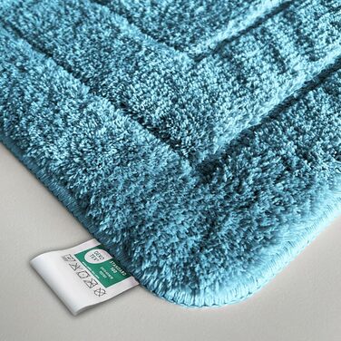 Килимок для ванної KARAT Atlantis - Надзвичайно пухнастий та швидковисихаючий - Килимок для ванної кімнати з нековзною підкладкою - Килимок для ванної Килимок для душу (Бірюзовий, 70 x 120 см) 70 x 120 см (Прямокутний) Бірюзовий