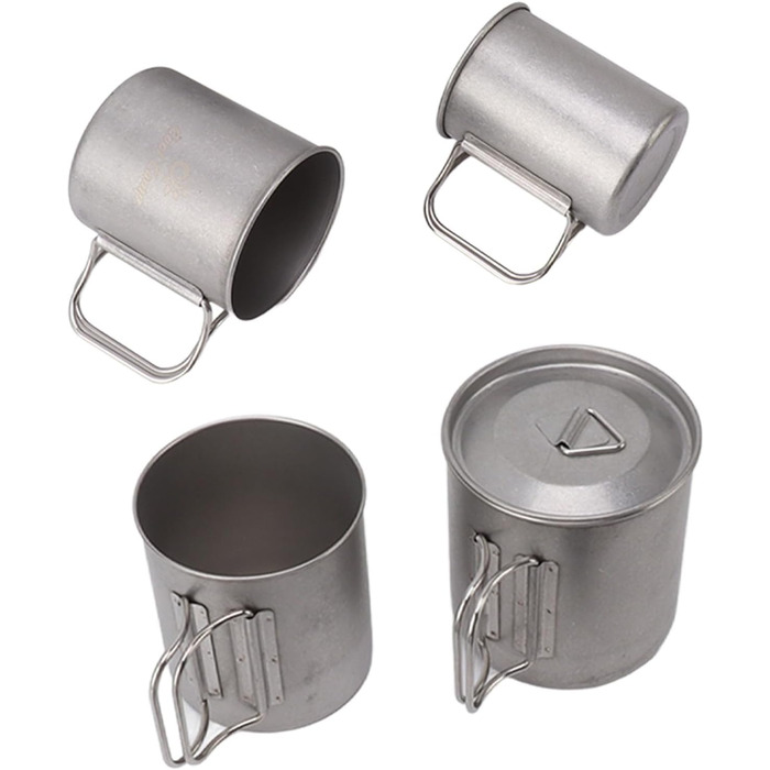 ПОРТАТИВНИЙ НАБІР КАВОВИХ/КЕМПІНГОВИХ ЧАШОК З НЕРЖАВІЮЧОЇ СТАЛІ ДЛЯ АКТИВНОГО ПРОЖИВАННЯ НА СВІЖОМУ ПОВІТРІ