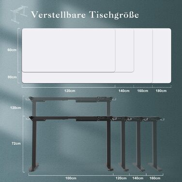 Каркас столу JUMMICO з двома двигунами та регулюванням висоти, USB-портом та кабельним лотком, каркас столу з електричним регулюванням висоти та колесами (чорний)