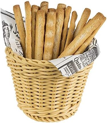 Кошик APS круглий Profi Line, бежевий плетений кошик, поліпропіленовий кошик, плетений контейнер, хлібний кошик, харчовий кошик, д