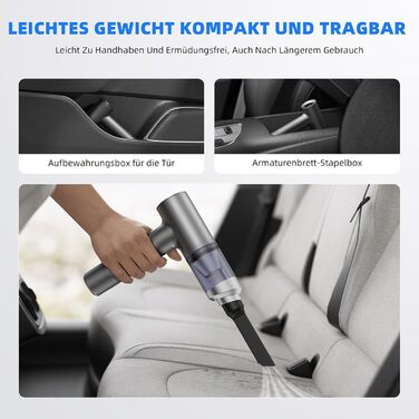 Стьобаний північний ручний пилосос, акумуляторний ручний пилосос 15000Pa USB-C Акумуляторний, міні-пилосос з безщітковим двигуном,