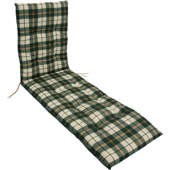 Подушка для шезлонгу Boston для шезлонгу Garden Lounger 58 x 190 см, зелена/бежева в клітинку