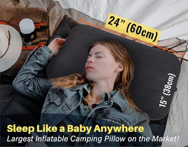 Велика надувна подушка - ALUFT Ultra Camping Pillow для пляжу та кемпінгу, надувна подушка для пригод на природі