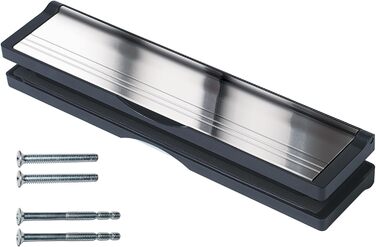 Дверна поштова скринька 30,6 см (12 дюймів) – чорний/полірований срібло