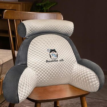 Подушка для читання в ліжко, подушка для читання та відпочинку, зручна подушка з підлокітниками для читання, перегляду телевізора, роботи за ноутбуком, відпочинку 60x40 см A