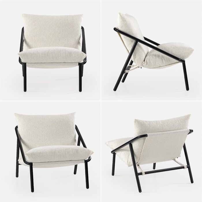 Крісло-шезлонг Zinus Ada, букле, металевий каркас з подушками з подрібненого пінопласту