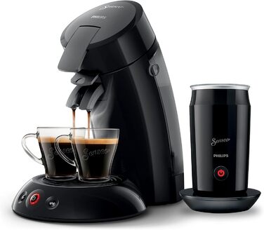 Оригінальна кавоварка Philips Appliances Senseo з піноутворювачем молока - технологія Coffee Boost і Crema Plus, 0,7 літра, чорна, (HD6553/65)