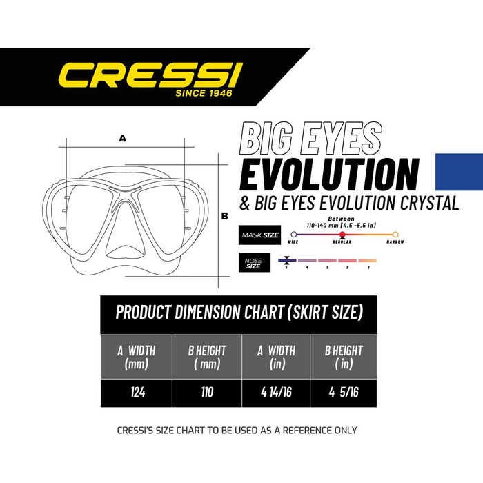 Набір для сноркелінгу Cressi Big Eyes EVO & Alpha Dry для дорослих, преміум-якість, виготовлено в Італії з 1946 року, прозорий, чорний