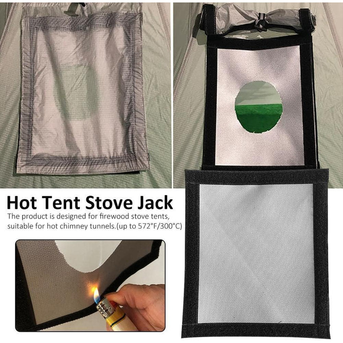 Одномісний надлегкий гарячий намет з домкратом для плити, намет-тіпі, кемпінг на свіжому повітрі, коньковий намет для намету-піч/дров&39яної печі, 4 сезони, полювання/трекінг, пірамідальний намет, чорний