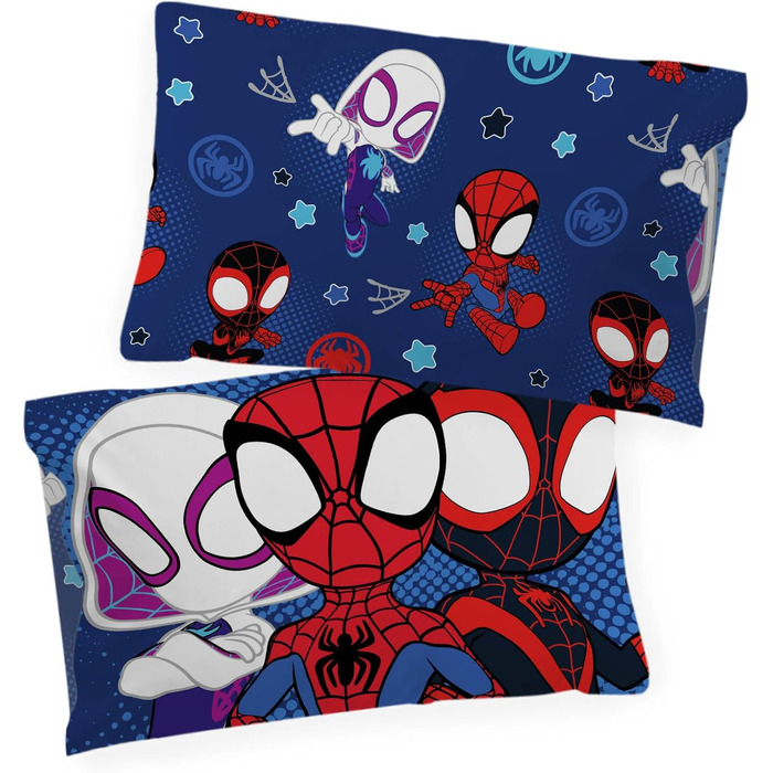 Комплект підковдри для однієї людини - включаючи наволочку 50x70 бавовна, теплу постільну білизну Marvel синього кольору - Павук і