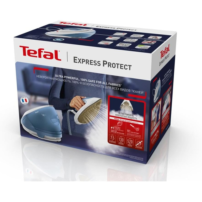 Парова прасувальна станція Tefal Express Protect SV9202 потужний тиск 7,5 бар потужність пари 520 г / хв. 1,8 л резервуар для води
