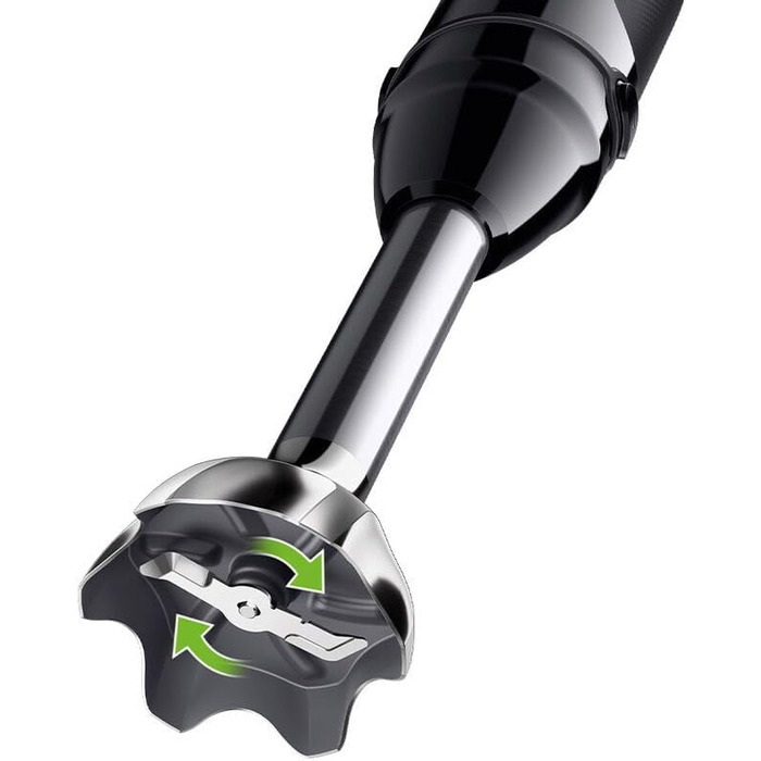 Занурювальний блендер Braun MultiQuick 5 MQ55307M потужний мотор, 2 швидкості, аксесуари з нержавіючої сталі, легке очищення, чорний