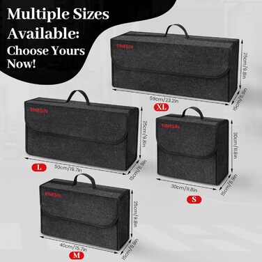 Органайзер для автомобіля Einesin, сумка для багажника з фетру з кріпленням на липучках, автоаксесуар для інструментів та автохімії, органайзер у багажник (30 * 15 * 30 см - )
