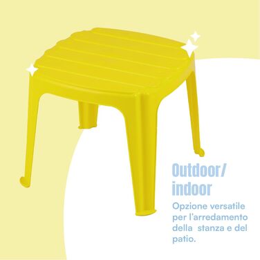 Дитячий комплект столу та 2 стільців з пластику, дитяча група сидінь з 3 предметів, легко миється та не потребує складання, підходить для використання в приміщенні та на вулиці, світло-блакитний, жовтий та червоний