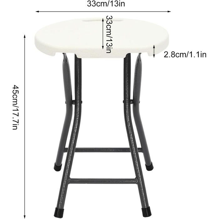 Набір складних табуретів з 12 складних табуретів Білий пластиковий табурет для домашнього офісу, вечірок Кемпінг, міцний і довговічний для вітальні, кухні, гуртожитку