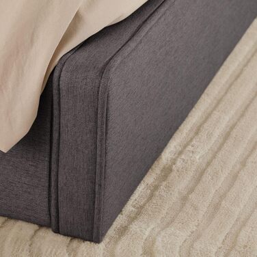 М&39яке ліжко IDIMEX MARINI, двоспальне ліжко 140x200 см темно-сірого кольору - м&39яке ліжко з рейковим каркасом, сучасним дизайном та стійким дерев&39яним каркасом з пластиковими ніжками