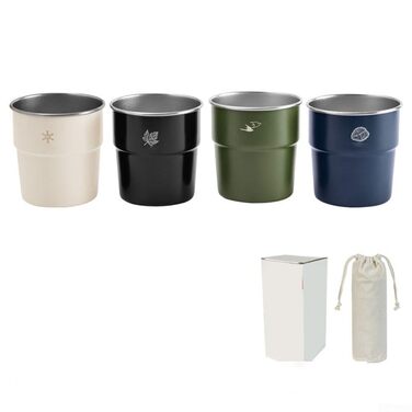 Набір із 4 кухлів для кемпінгу з нержавіючої сталі 304 об&39ємом 300 мл для зовнішнього використання