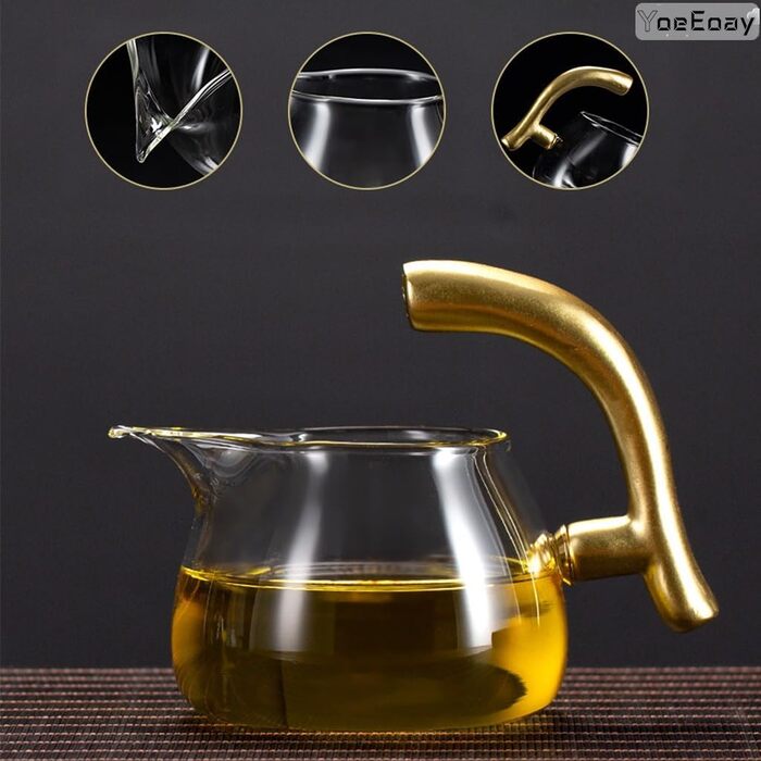 Набір для чаювання Золотий Дракон скляний чайник з магнітним фільтром та склянки, набір для ледачого чаювання в стилі кунг-фу, ідеальний подарунок для поціновувачів чаю