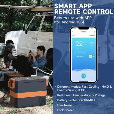 Міні-холодильник для автомобіля портативний електричний кемпінговий морозильник 40 л електричний компресорний охолоджувач 12V 12/2