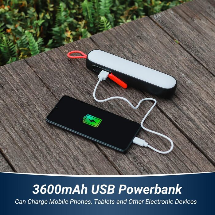 Акумуляторний кемпінговий ліхтарик Daffodil LEC600 для використання на відкритому повітрі - портативний світлодіодний ліхтарик із зарядним пристроєм ємністю 3600 мАг, 3 режими світла ліхтарик із 42 світлодіодами, червоне світло/аварійне світло, клас захис