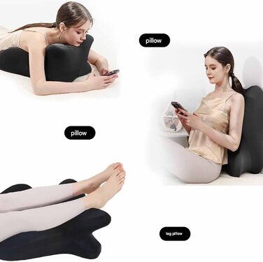 Загальна подушка для пар ChiroMonk, подушка для пар 27 градусів для інтимної близькості, клиноподібна подушка з піни з ефектом пам&39яті для підтримки інтимної близькості та спини, подушки для пар з відскоком для всіх поз (сіра) Grau