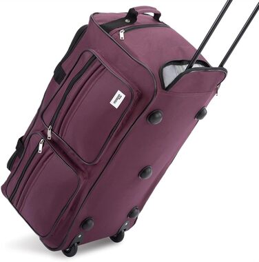 Валіза на колесах 85 літрів, функція тролі, телескопічна ручка, 70x36x34 см, стійкі ніжки, XL велика мяка сумка для подорожей, фіолетовий колір, 85л 70 x 36 x 34 см (ДxШxВ)