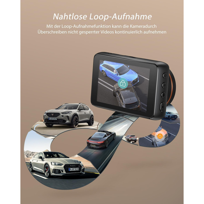 Відеореєстратор передній, 2160P автомобільна камера з картою пам'яті 32GB, нічний відеореєстратор з циклічним записом, G-сенсорне