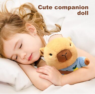 Плюшева іграшка капібара з одягом та аксесуарами, 23 см м&39яка іграшка капібара, мила плюшева капібара, плюшева іграшка капібара-одягальник з капелюхом, 4 предмети одягу, 2 кишені, штани для дітей, дівчаток, хлопчиків