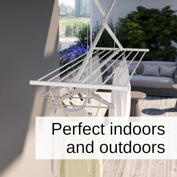 Стельова вішалка Foxydry Mini, вертикальна вішалка для одягу, складна з алюмінію та сталі 152x54x25 см 152 см Білий