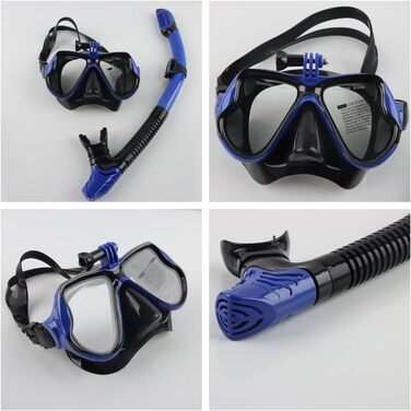 Набір для дорослого з маскою для підводного плавання, комплект для підводного плавання з маскою для дайвінгу та сухим снорклінгом, маска для підводного плавання з кріпленням для камери, маска для підводного плавання із загартованого скла із захистом від з