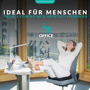 Ортопедична подушка для сидіння ПЕРЕМОЖЕЦЬ ТЕСТУ Ергономічний оазис для офісних крісел, автомобілів тощо - Знімає тиск на куприк, заспокоює біль та сприяє кровообігу Зроблено в Німеччині 50-95 кг Чорна піна з ефектом пам&39яті