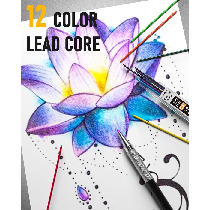 Набор механических карандашей для рисования и письма (5 шт + аксессуары)