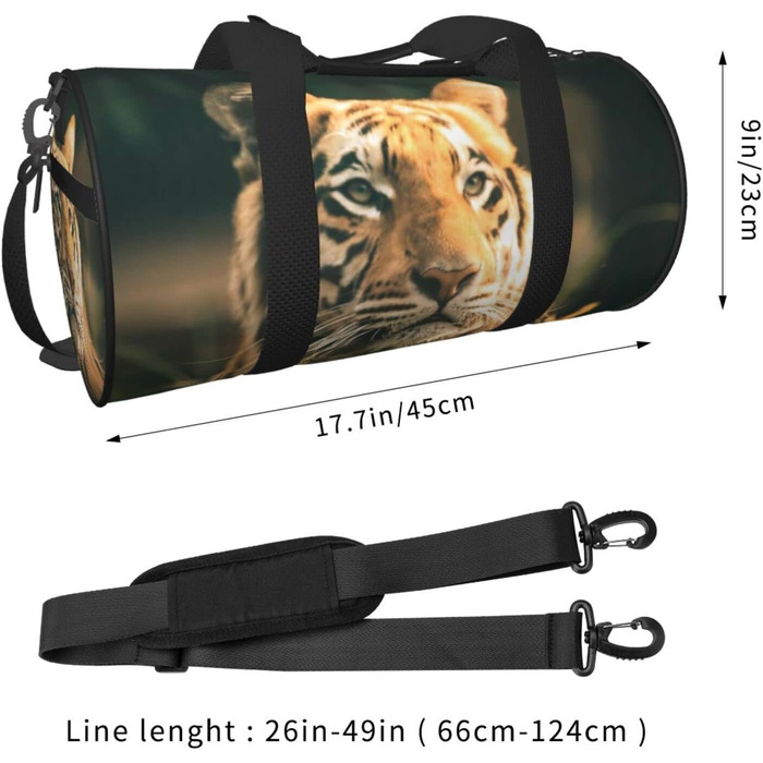 Дорожня сумка-циліндр з тигровим принтом, спортивна сумка для чоловіків та жінок, сумка-мішок, спортивна дорожня сумка