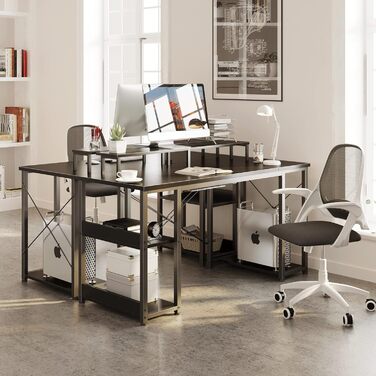 Ігровий стіл ODK чорний, столи з полицею двосторонні, комп'ютерний стіл з підставкою для монітора, 120x50x86.5 см комп'ютерний сті