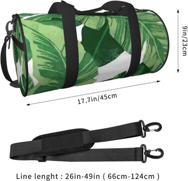 Дорожня сумка з дизайном черепа, кругла, великої місткості, легка та міцна, чудовий подарунок для походів, відпустки, ділових поїздок та іншого. Стильні зелені пальмові листки. Універсальний розмір.
