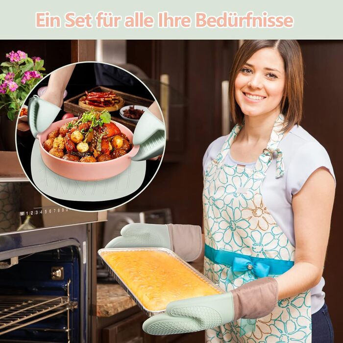 Рукавички для духовки Рукавички для духовки протиковзкі з термостійкими рукавичками для випічки - Набір з 6 кулінарних рукавичок П