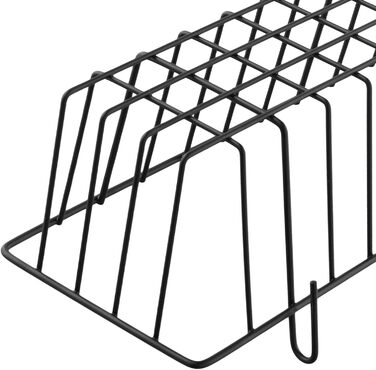 Набір із 6 підвісних дротяних кошиків, 31,5 x 10 x 7,5 см, чорні металеві кошики з гачками для настінних сіток, металеві кошики, дротяні кошики, поличні кошики для стіни