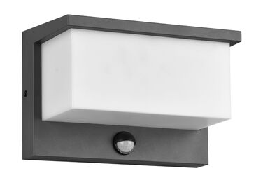 Стічний LED-світильник Trio Leuchten Nestos 240969142, алюміній (антрацит), білий пластиковий плафон, 13 Вт, з датчиком руху