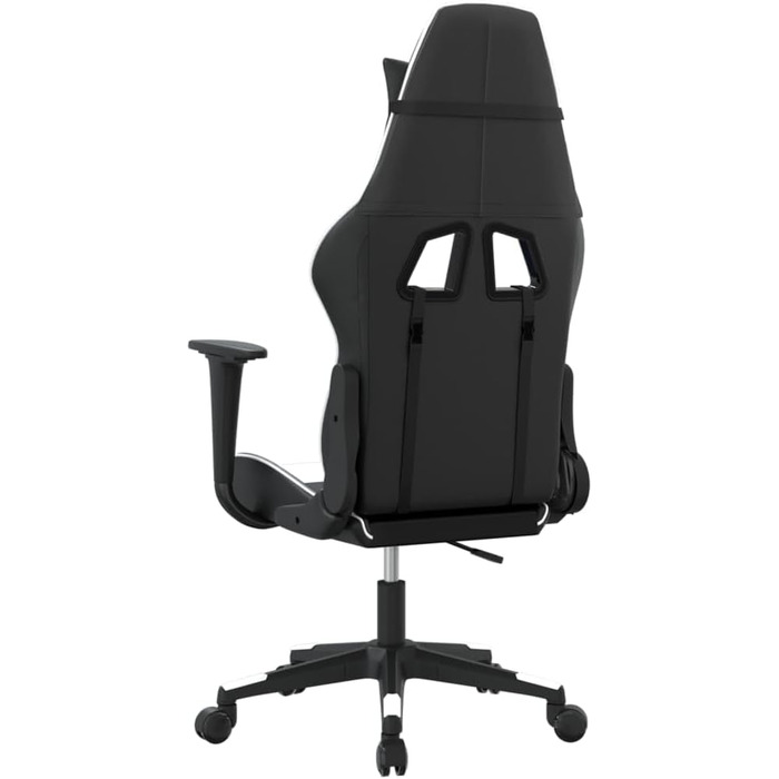 Ігрове крісло INLIFE чорно-біле зі штучної шкіри, Меблі, Крісла, Ігрові крісла, Біле, 15,3 кг, 3143692