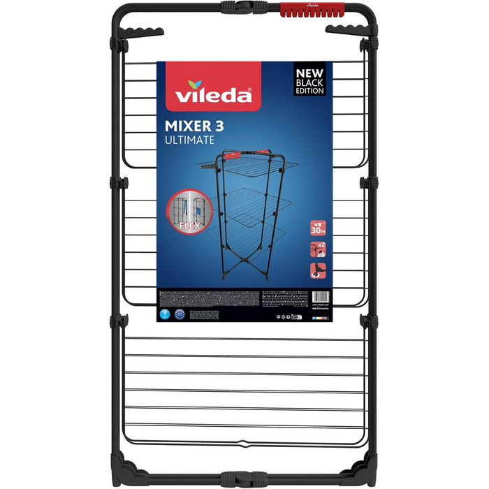 Сушарка для білизни Vileda Mixer 3 Ultimate Turm Black Edition, чорна