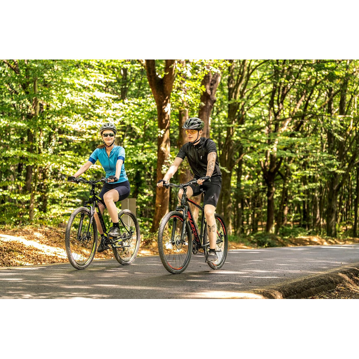 Гірський велосипед Licorne Bike Effect Premium з алюмінієвими дисковими гальмами, для хлопчиків і дівчаток, 21 швидкість, чорний/білий (2 дискові гальма), 29,0 дюймів