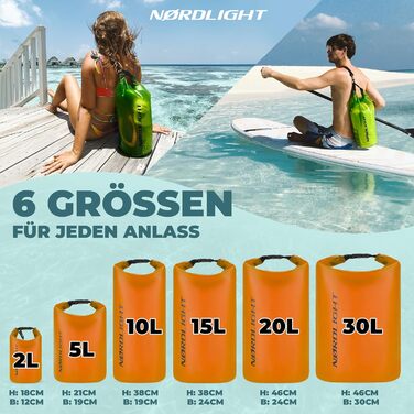 Водонепроникний мішок Nordlight Dry Bag - 2л 5л 10л 15л 20л 30л літр Водонепроникний гермомішок Duffel Bag Водонепроникний сухий м