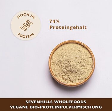 Органічний веганський протеїновий порошок Sevenhills Wholefoods Natural, 900 г