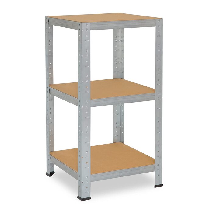 Міцний домашній стелаж, оцинкований/металевий стелаж з 3 полицями/металевий стелаж для підвалу, гаражний стелаж, стелаж для майстерні або стелаж для зберігання/змішаний металевий стелаж з вантажопідйомністю 175 кг В 100см / Ш 50см / Г 50см, 100x50x50