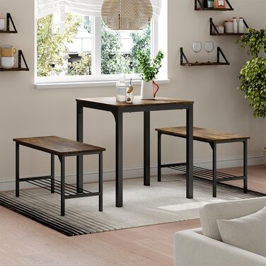 Обідній стіл Vicco Fyrk, чорний/рустикальний дуб, 70 x 70 см. Стіл чорного/рустикального дуба 70 см