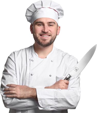 Ніж шеф-кухаря imarku, 20-сантиметровий кухонний ніж професійний ніж, Високовуглецевий ніж шеф-кухаря з нержавіючої сталі гострий,