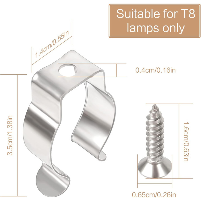 Тримач для люмінесцентної трубки Dasyusuo T8 30 шт. Кронштейн для люмінесцентної трубки Тримач для світлової трубки Затискачі для люмінесцентної трубки U Тримач для затискачів